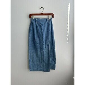 Vintage GAP Maxi Long Wrap Overlap Blue Denim Jean Skirt Women’s Size 1
